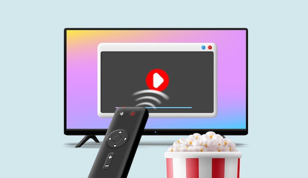 Telewizor włącz film i ciesz się popcornem Zdalny panel sterowania treścią