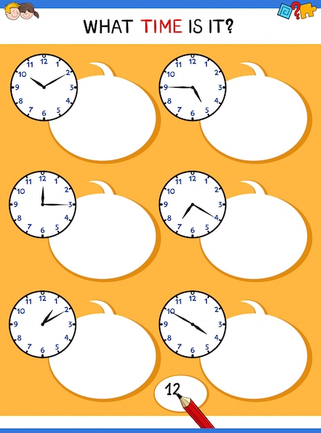 Telling Time With Clock Educational Task