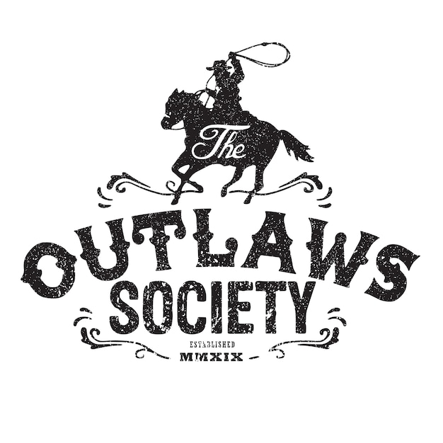 Temat Cowboy Outlaw Illustration