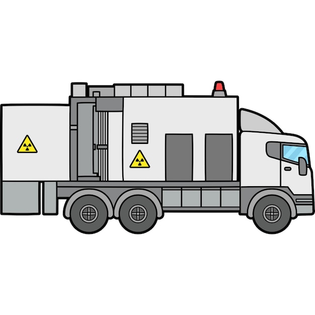 Plik wektorowy ten wycinek z kreskówki pokazuje ilustrację xray truck vehicle