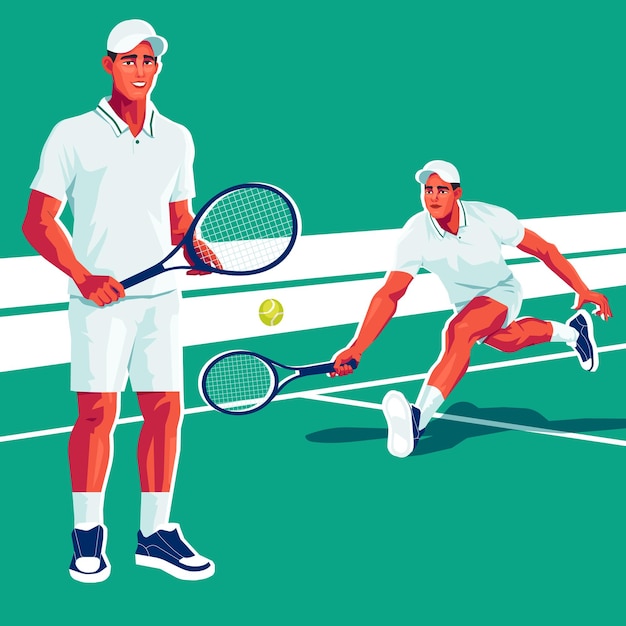 Plik wektorowy tenis sport postać człowieka wektor ilustracja