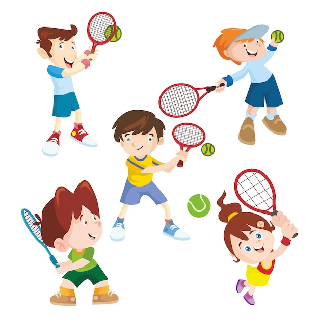 Tennis Player Sport Character Cartoon