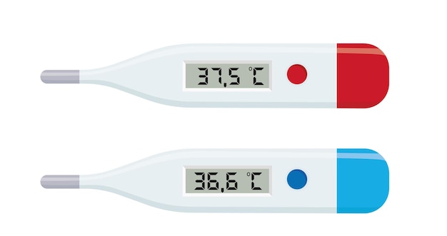 Termometr medyczny Klasyczna medyczna rtęć a do pomiaru temperatury Ilustracja wektorowa opieki zdrowotnej i sprzętu medycznego