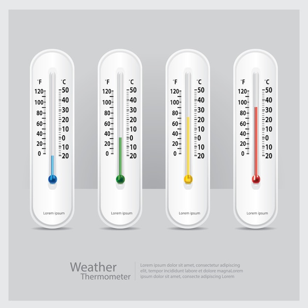 Plik wektorowy termometr pogodowy na białym tle