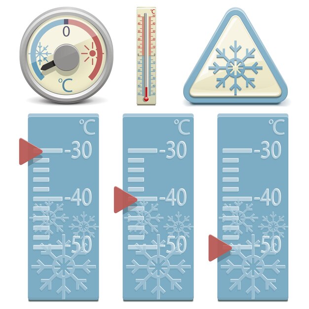 Plik wektorowy termometr wektorowy i znak śniegu
