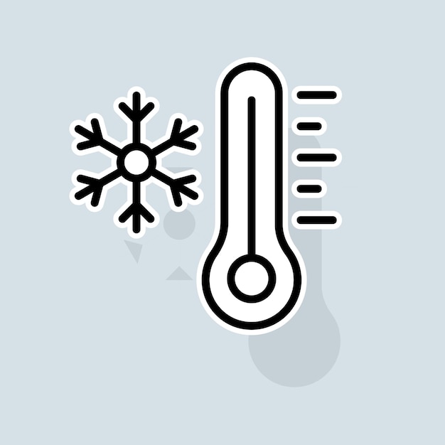 Gwiazda O Małych Rozmiarach I Wysokiej Temperaturze Powierzchniowej Termometr z ikoną linii płatka śniegu Domowy termostat o niskiej i