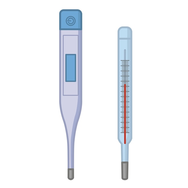Plik wektorowy termometry medyczne elektroniczne i rtęciowe