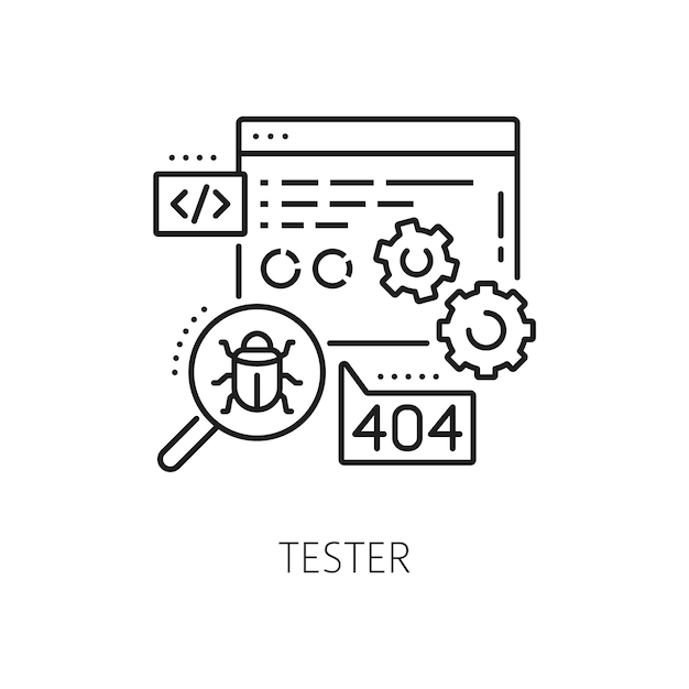 Plik wektorowy tester specjalista ds. analizy testów oprogramowania