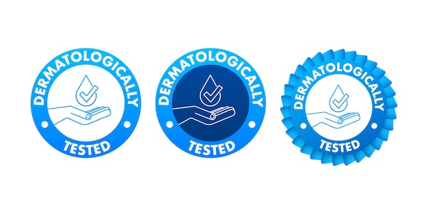 Testowana Dermatologicznie Etykieta Znakowa Bezpieczny Produkt Do Higieny Osobistej Ilustracja Wektorowa