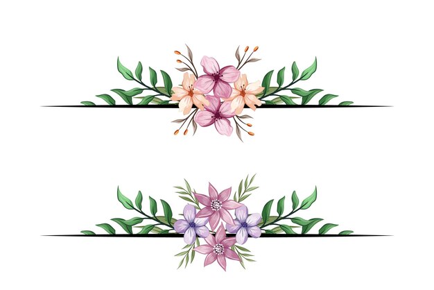 The Blooms Greenery Floral Foliage Ornament Corner Text Separator dodaje elegancki tekst do ramki w zaproszeniach