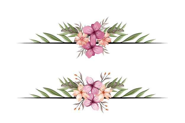 The Blooms Greenery Floral Foliage Ornament Corner Text Separator dodaje elegancki tekst do ramki w zaproszeniach