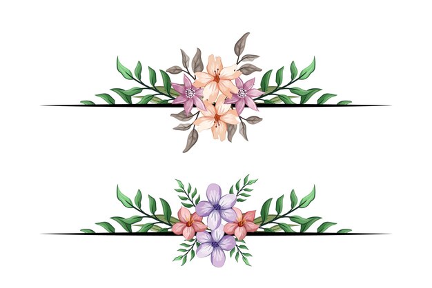 The Blooms Greenery Floral Foliage Ornament Corner Text Separator dodaje elegancki tekst do ramki w zaproszeniach