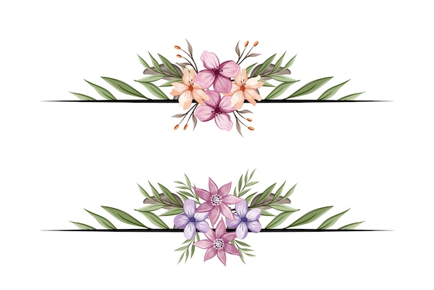 The Blooms Greenery Floral Foliage Ornament Corner Text Separator dodaje elegancki tekst do ramki w zaproszeniach