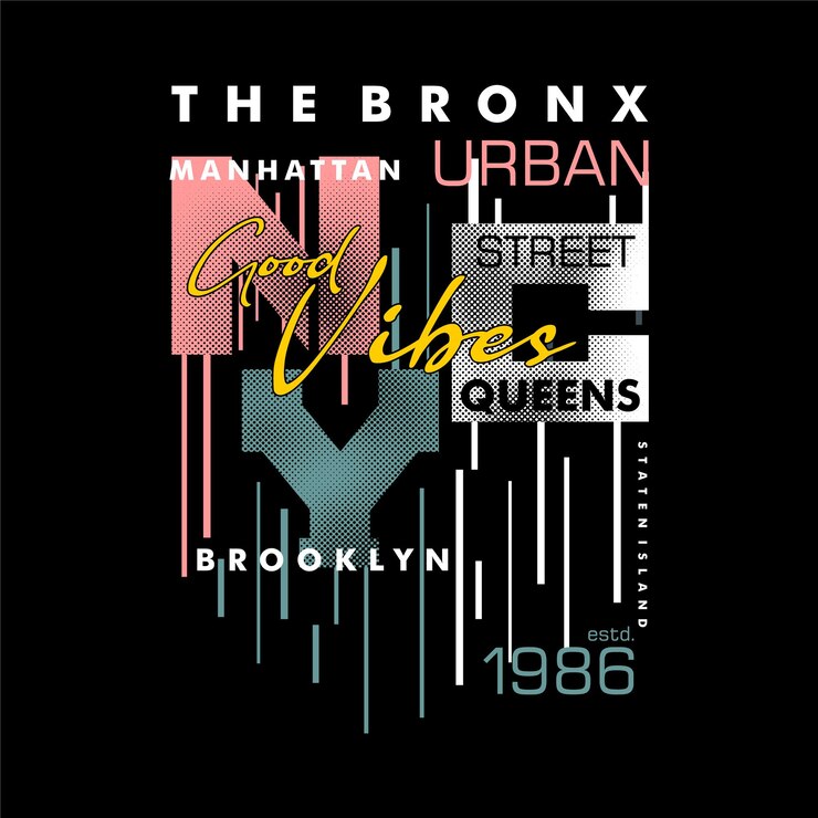 Wektor the bronx nyc abstrakcyjna grafika typografia wektor projekt t shirt