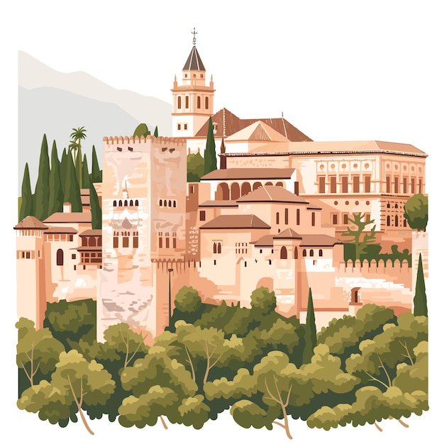 Plik wektorowy the_citadel_of_aleppo_vector_illustration