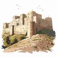 Plik wektorowy the_citadel_of_aleppo_vector_illustration