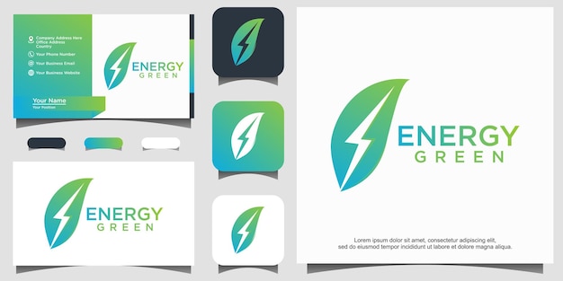 Thunder Energy Green Leaf Logo Szablon Projektu