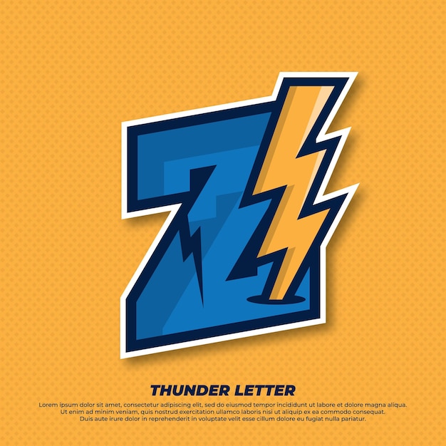 Plik wektorowy thunder esport z początkową literą z ilustracja logo łapacz piorunów oświetlenie esport logo