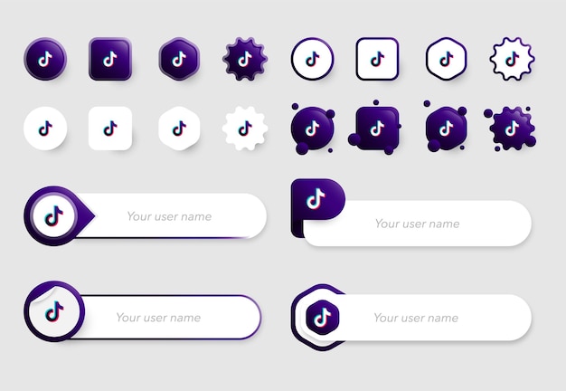 Tik Tok Ikony I Kolekcje Szablonów Banerów