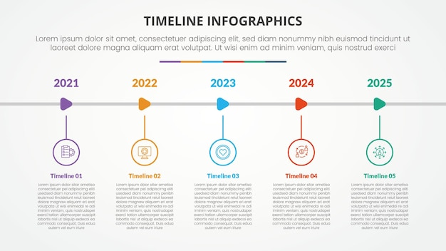 Timeline Milestone Infographic Koncepcja Z Obrysem Kręgu W Kształcie Strzały Prawy Kierunek Dla Prezentacji Slajdów Z Listą 5 Punktów