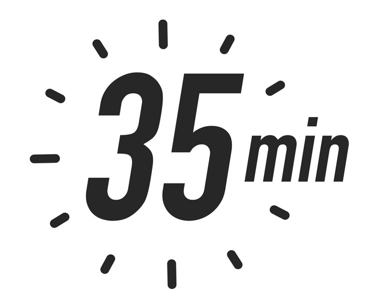 Wektor timer 35 ikona wektor minut czarny kolor stoper izolowany na białym tle ilustracja 10 eps