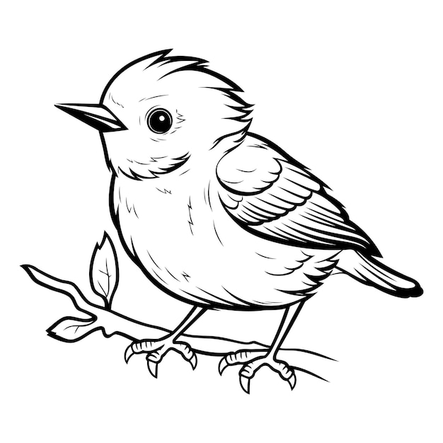 Plik wektorowy titmouse czarno-biała ilustracja wektorowa