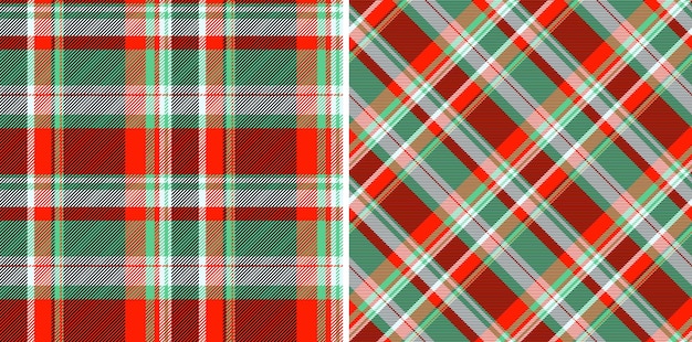 Tkanina tartan bez szwów z tłem w kształcie wektorowym z wzorem tekstury włókienniczej