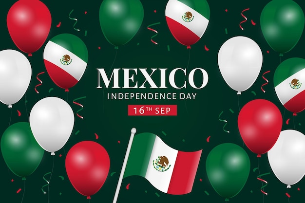 Plik wektorowy tło balon independencia de méxico z konfetti