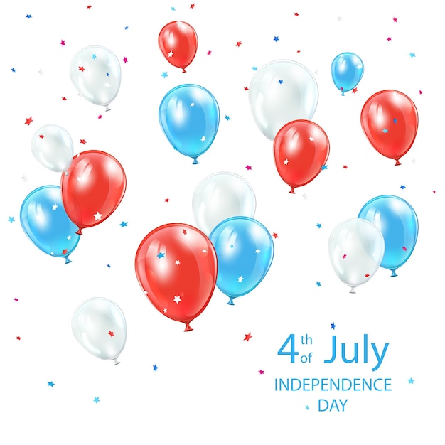 Tło Dnia Niepodległości Z Kolorowymi Balonami I Ilustracją Konfetti