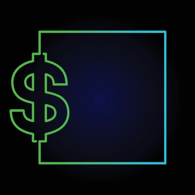 Plik wektorowy tło dolara z neonowym symbolem wektora szablonu