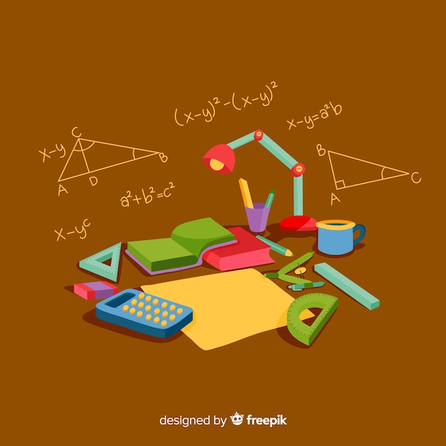 Plik wektorowy tło elementy matematyczne kreskówka