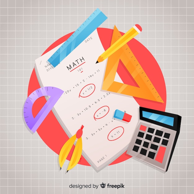 Tło elementy matematyczne kreskówka