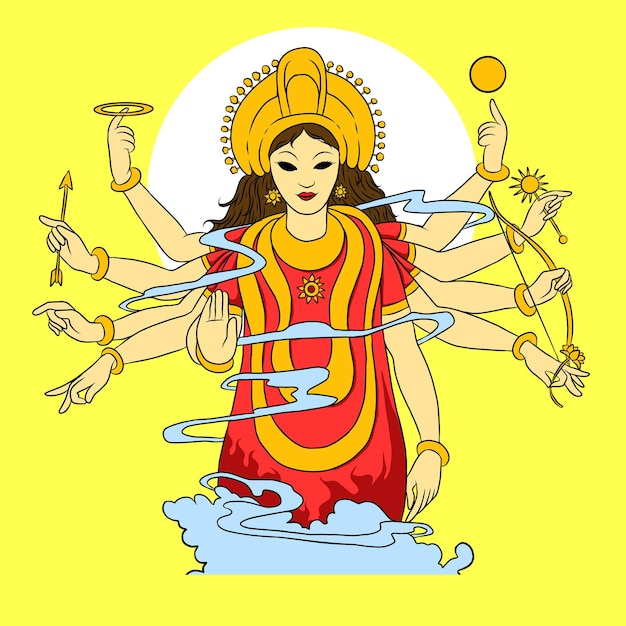 Plik wektorowy tło festiwalu shubh navratri z hindi kaligrafią shubh navratri