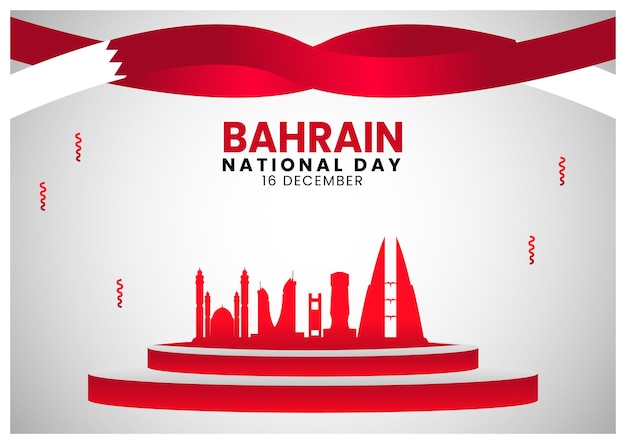 Tło Flaga Bahrajnu Z Podium 3d