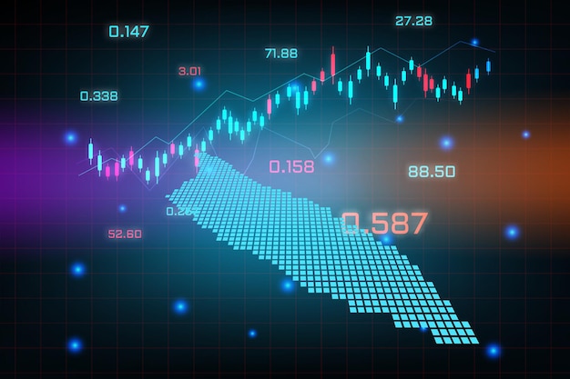 Tło Giełdy Lub Wykres Wykresu Biznesowego Handlu Forex Dla Koncepcji Inwestycji Finansowych Na Mapie Aruba. Pomysł Na Biznes I Projektowanie Innowacji Technologicznych.