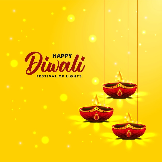 Tło Happy Diwali L Baner Festiwalu Diwali L Elegancki Projekt Banera Mediów Społecznościowych Happy Diwali