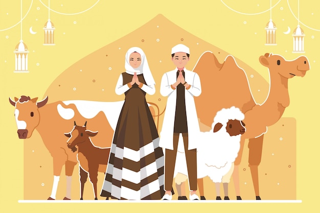 Tło Ilustracji Eid Al Adha