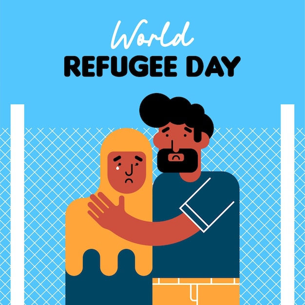 Plik wektorowy tło ilustracji światowego dnia uchodźców