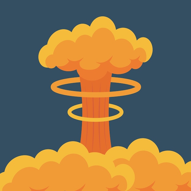 Tło Ilustracji Wektorowej Chmury Grzybów Bomb Atomowych