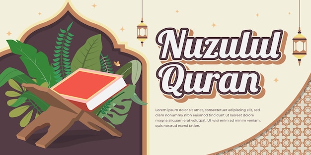 Tło Islamskiego święta Nuzulul Koran, Które Oznacza Objawienie Wersetów Koranu