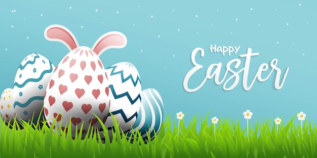 Tło Jaja Wielkanocnego Realistyczny Szablon Ilustracji Wektorowej 3d Powitanie Dnia Wielkanocowego
