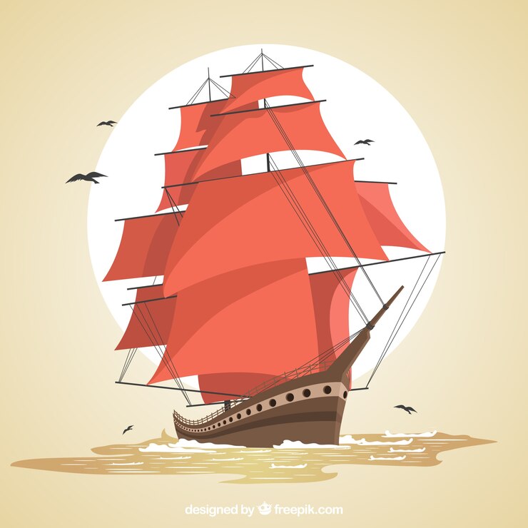 Wektor tło majestatyczny galleon