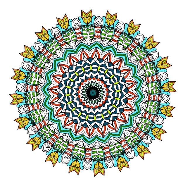 Plik wektorowy tło mandala z wielkimi kolorami. wzorce terapii antystresowej