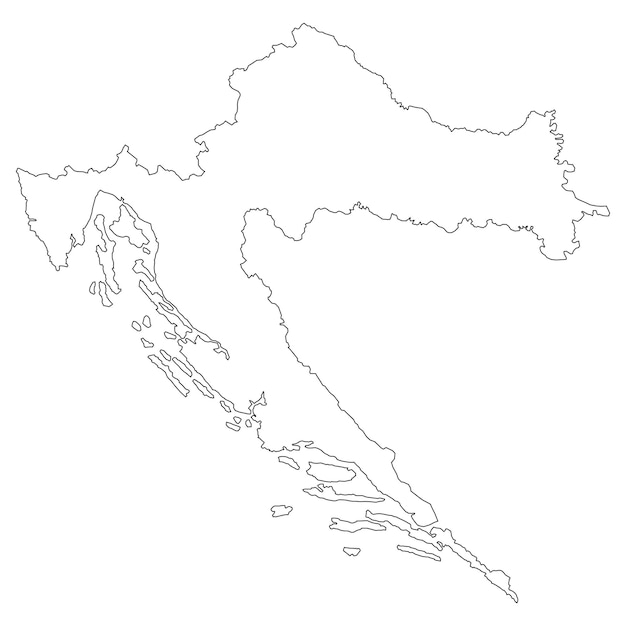 Tło Mapy Chorwacji Ze Stanami Mapa Chorwacji Izolowana Na Białym Tle Ilustracja Wektorowa