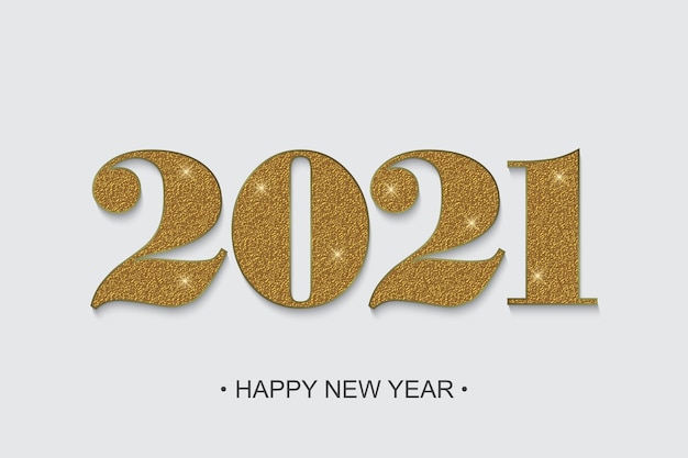 Tło Nowy Rok 2021 Z Złote Numery.