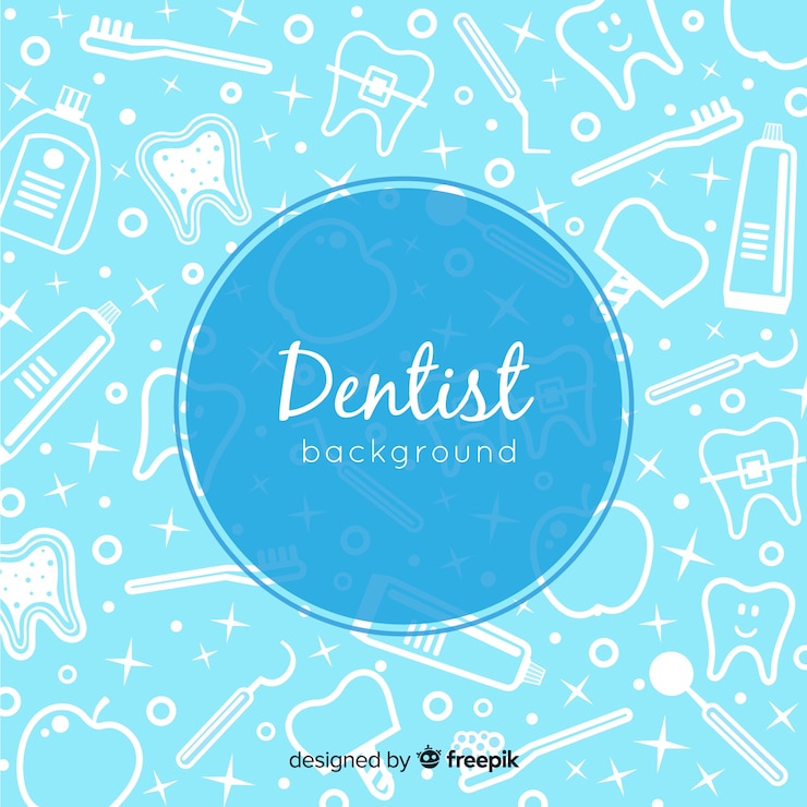 Wektor tło płaskie dentysta