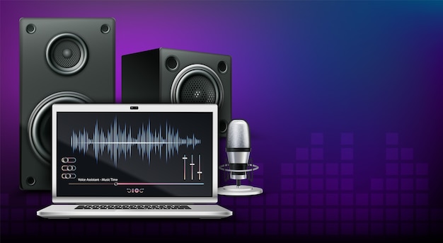 Tło produkcji muzycznej w realistycznym stylu