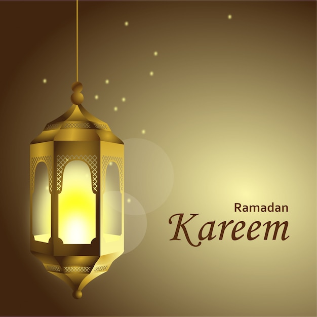 Tło Ramadan Kareem z złote lampiony