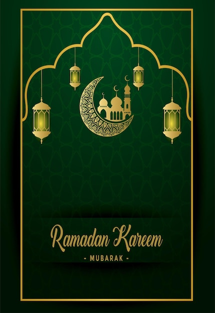 Tło Ramadan kareem zielony szablon