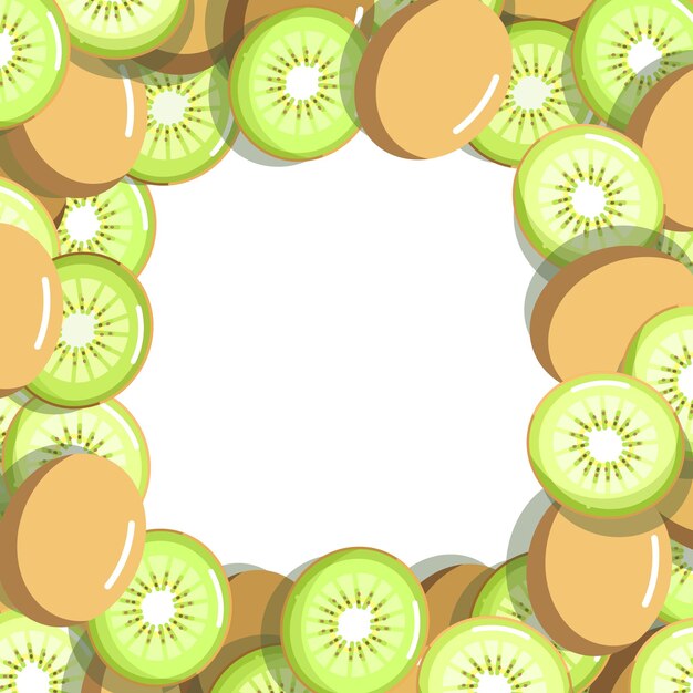 Plik wektorowy tło ramki wzór ilustracji owoców kiwi
